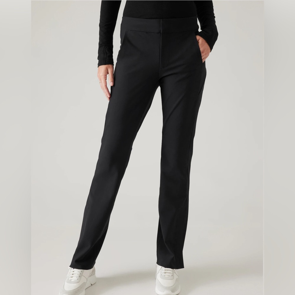ATHLETA STELLAR FLARE TROUSER SIZE 2 BLACK